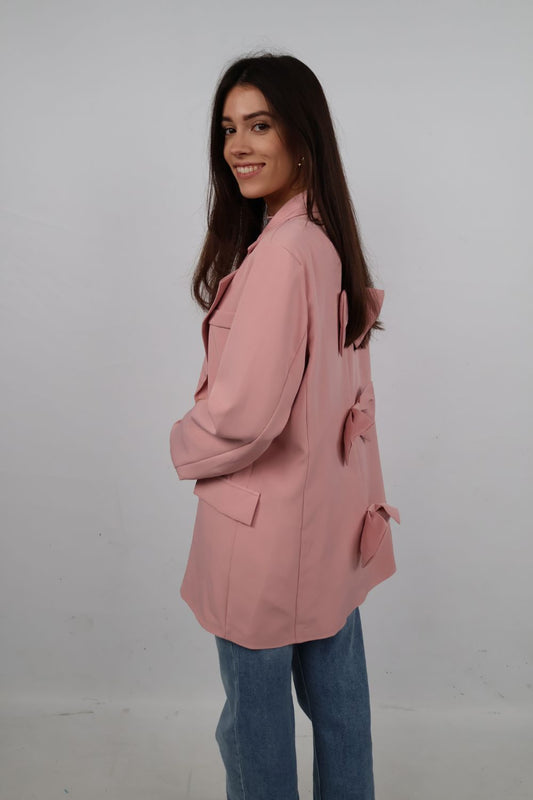 Strikjes blazer | Roze