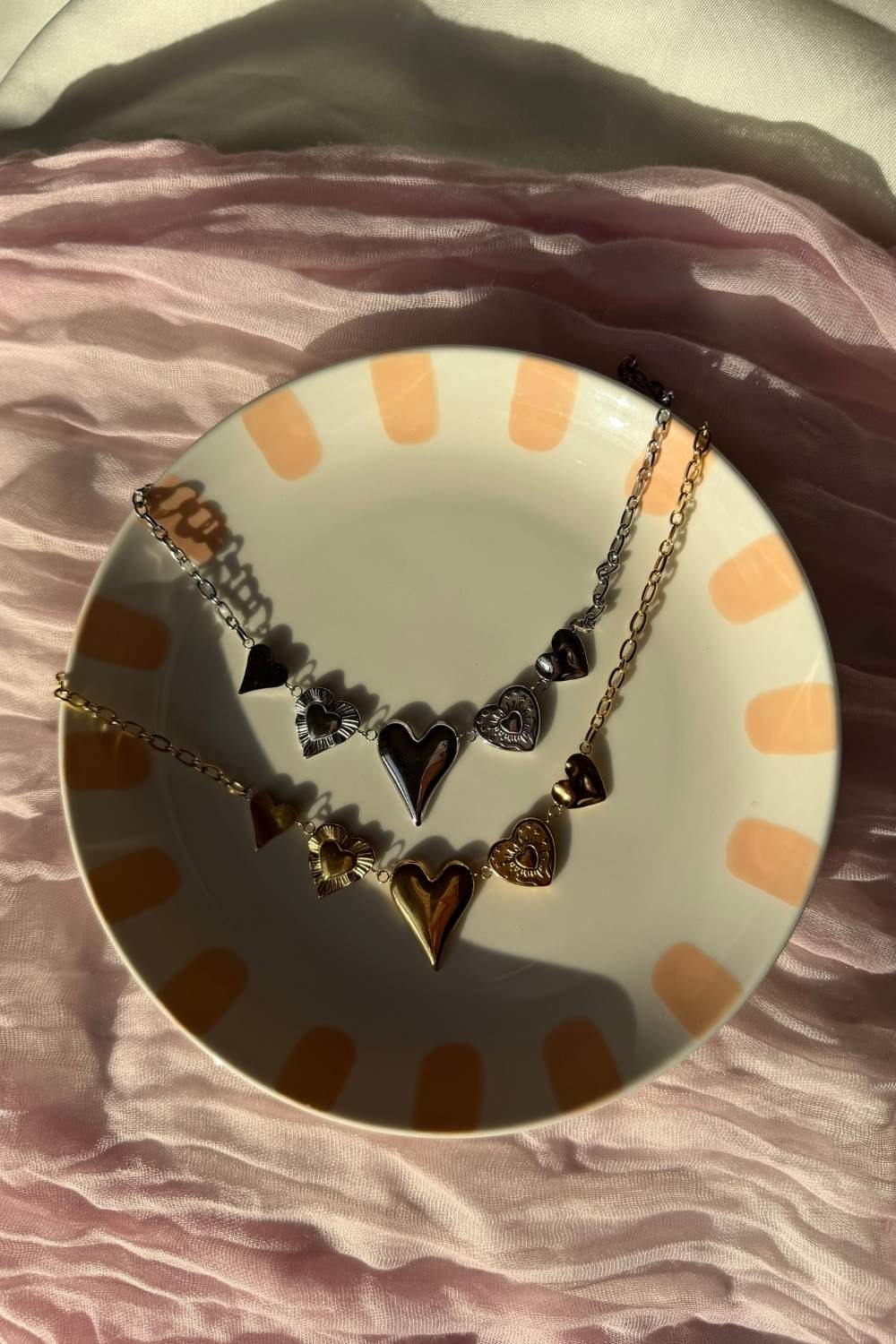 Multi heart ketting | Zilver