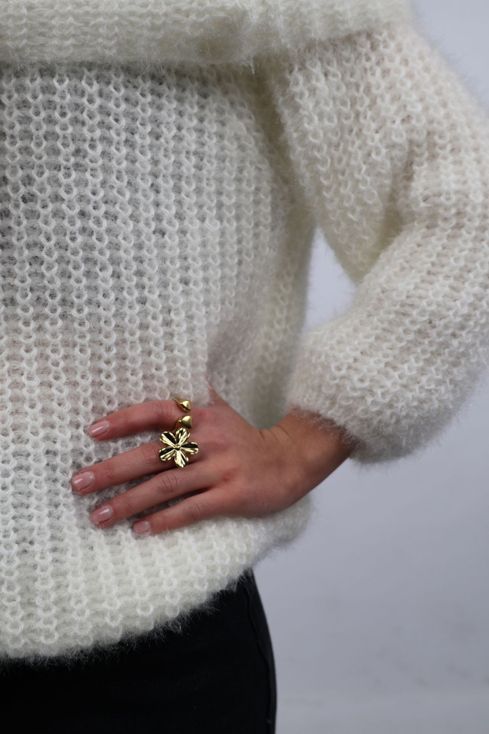 Bloem ring | Goud