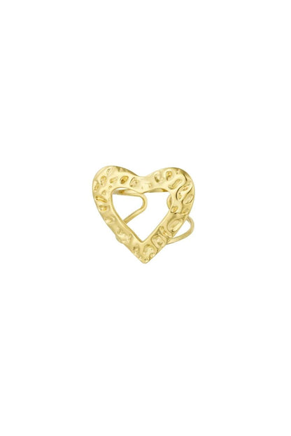 Textured heart ring | Goud