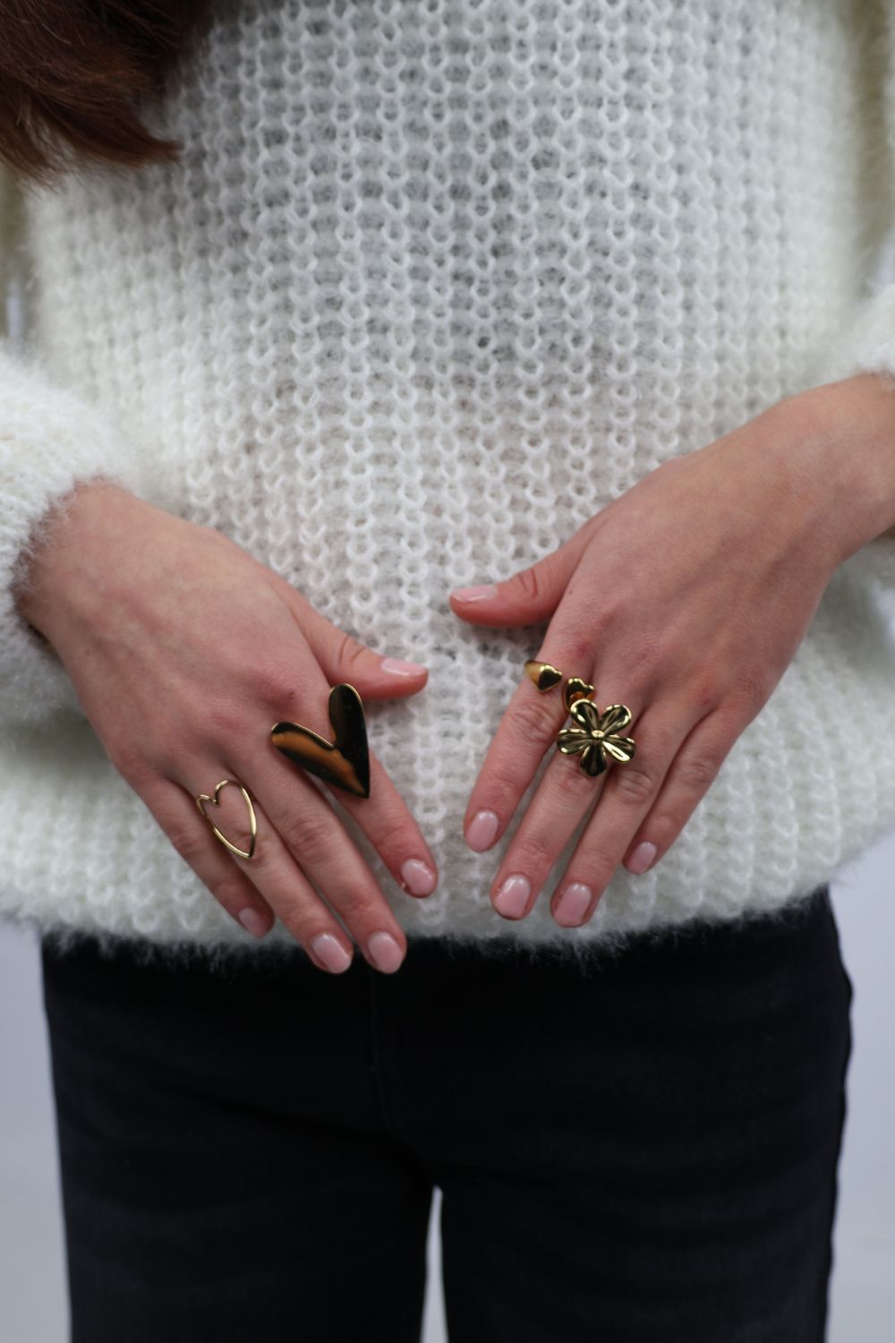 Open ring harten | Goud