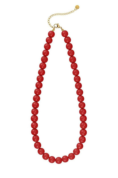 Classy rode kralen ketting | Goud