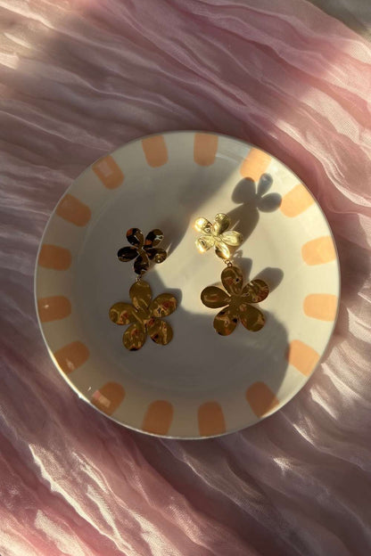 Golden flower oorbellen | Goud