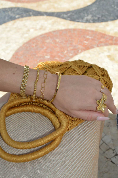 Geometric bangle armband | Goud