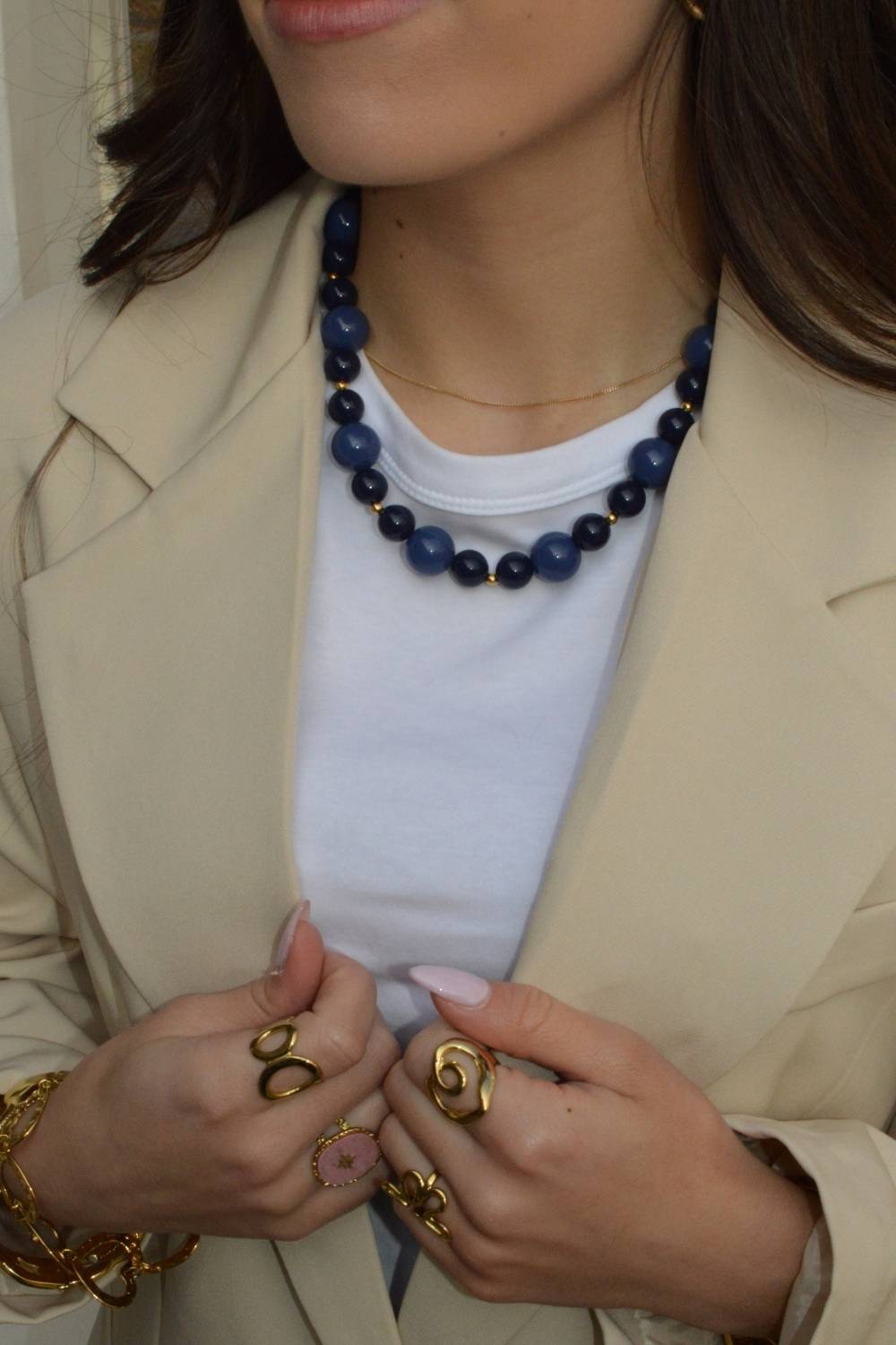 Dreamy beads ketting | Blauw