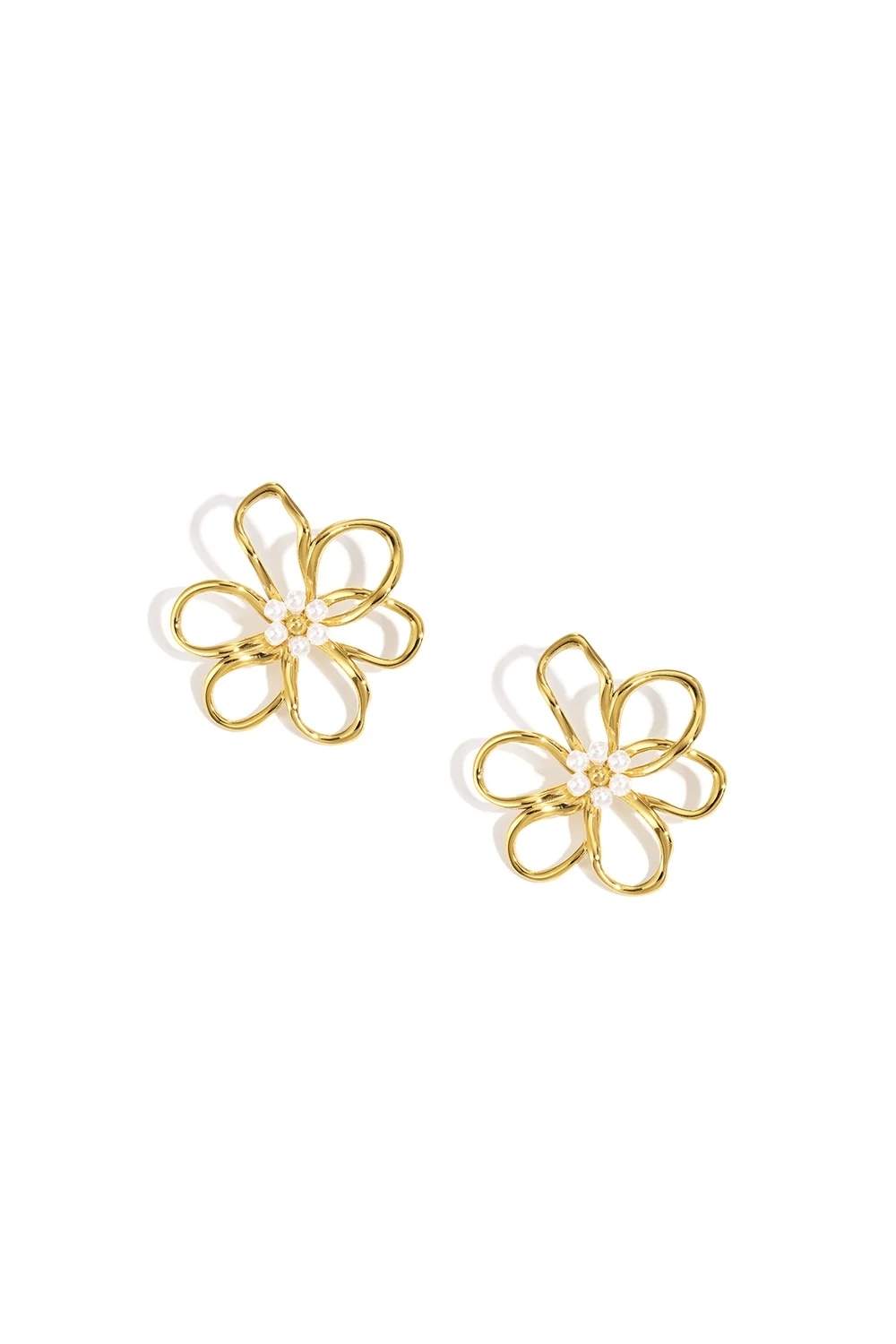 Golden bloom oorbellen | Goud