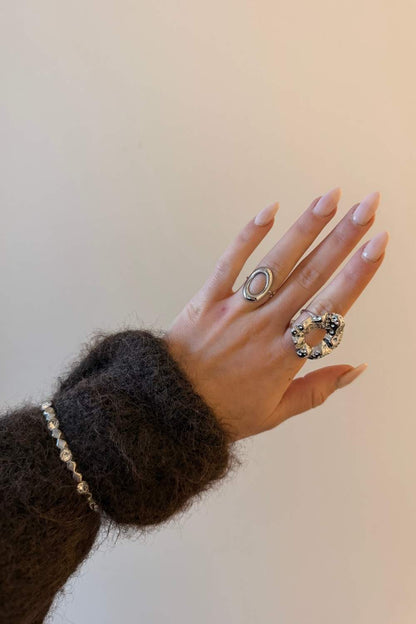 Bold stones armband | Zilver