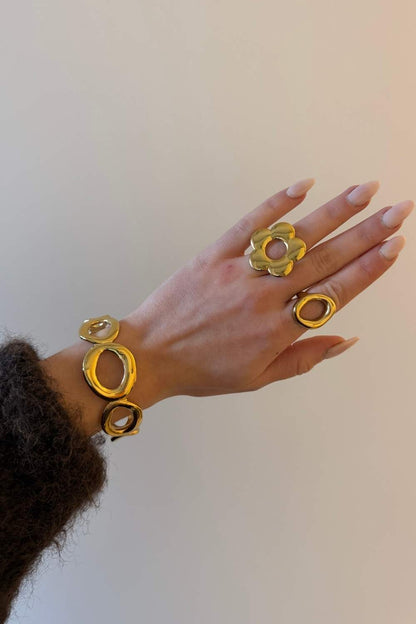 Classy hoop armband | Goud