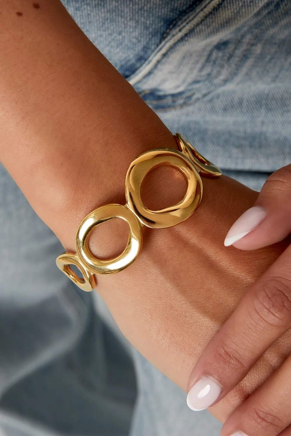 Classy hoop armband | Goud