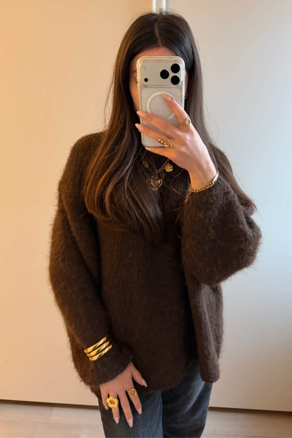 Statement line armband | Goud