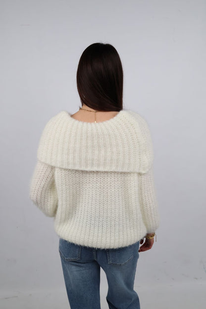 Off-shoulder trui | Wit
