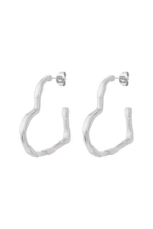 Hartjes hoops oorbellen | Zilver