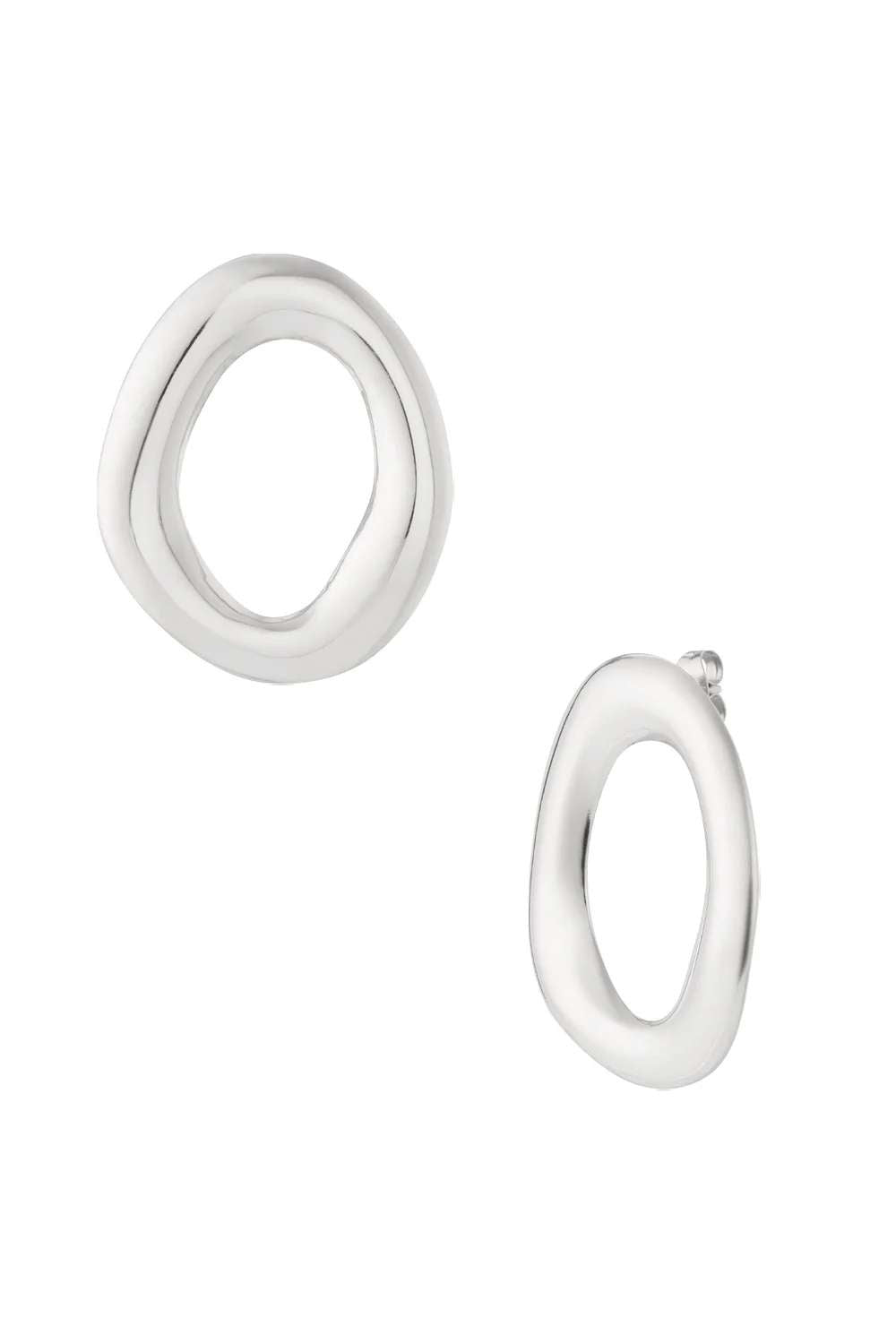 Soft oval oorbellen | Zilver