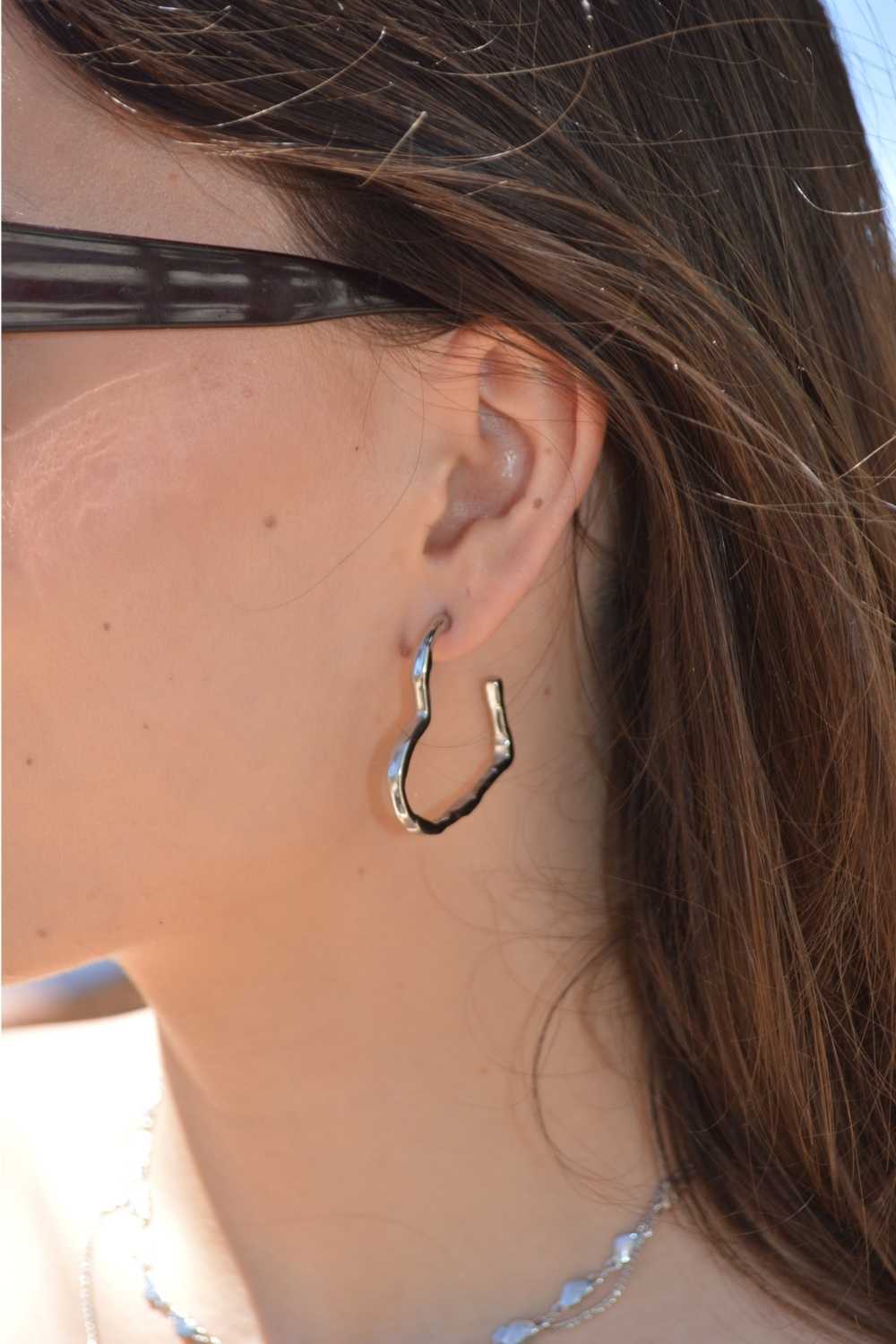 Hartjes hoops oorbellen | Zilver