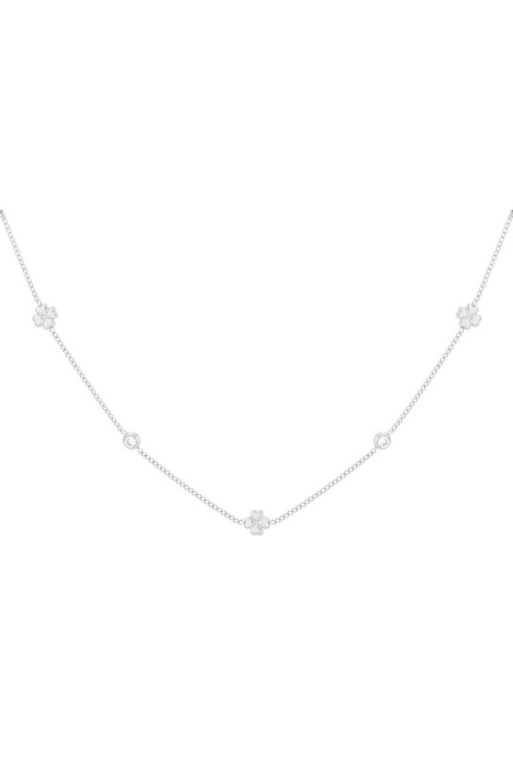 Ketting met klavertjes | Zilver