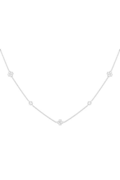 Ketting met klavertjes | Zilver