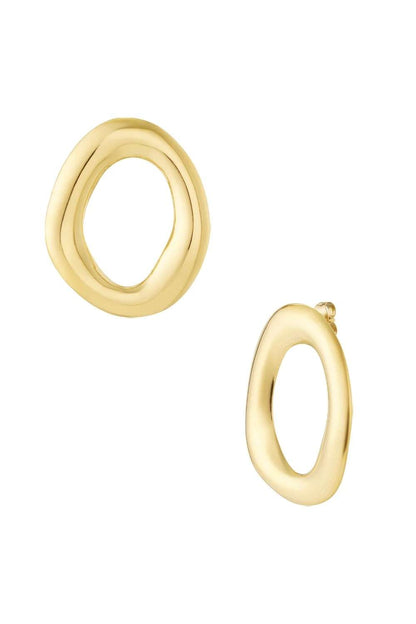 Soft oval oorbellen | Goud