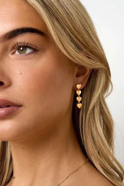 Little heart drop oorbellen | Goud