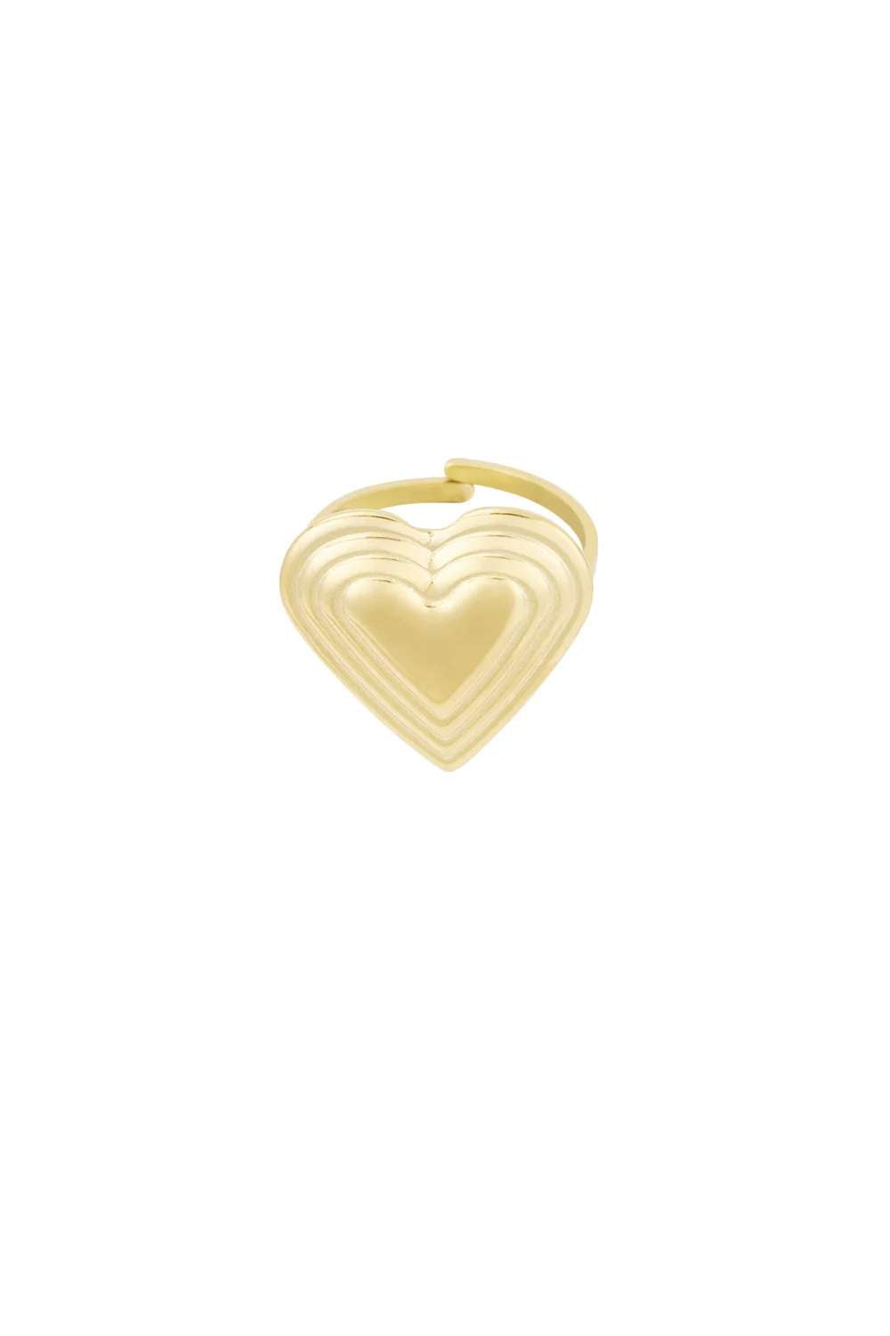 Layered heart ring | Goud