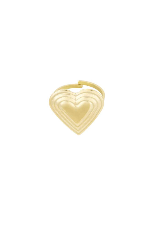 Layered heart ring | Goud