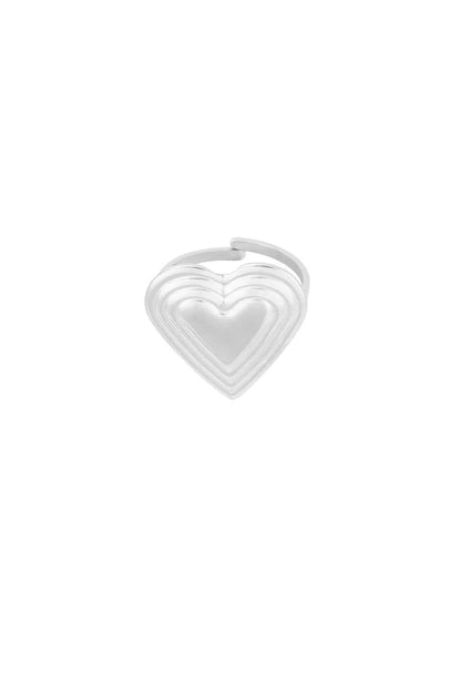Layered heart ring | Zilver