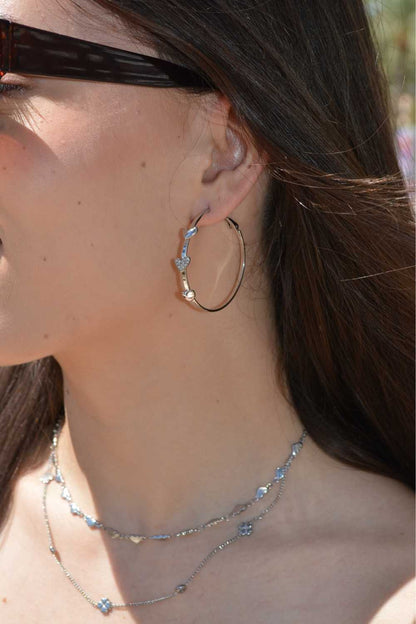 Hoops met hartjes | Zilver