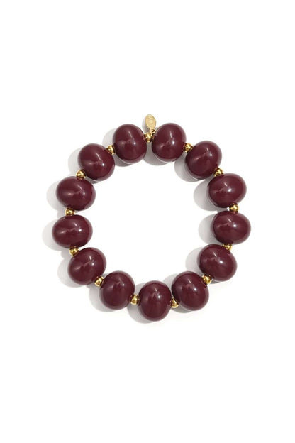 Iconic beads armband | Bordeaux