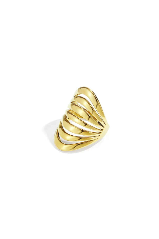 Flow lines ring | Goud