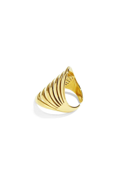 Flow lines ring | Goud