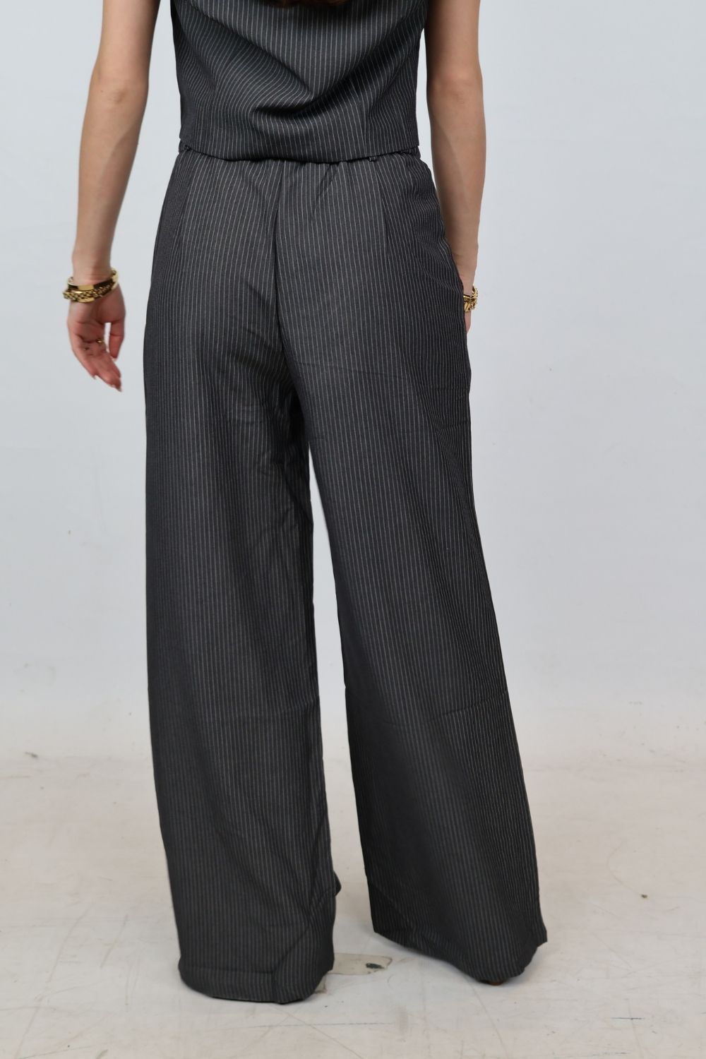 Gestreepte pantalon | Donkergrijs