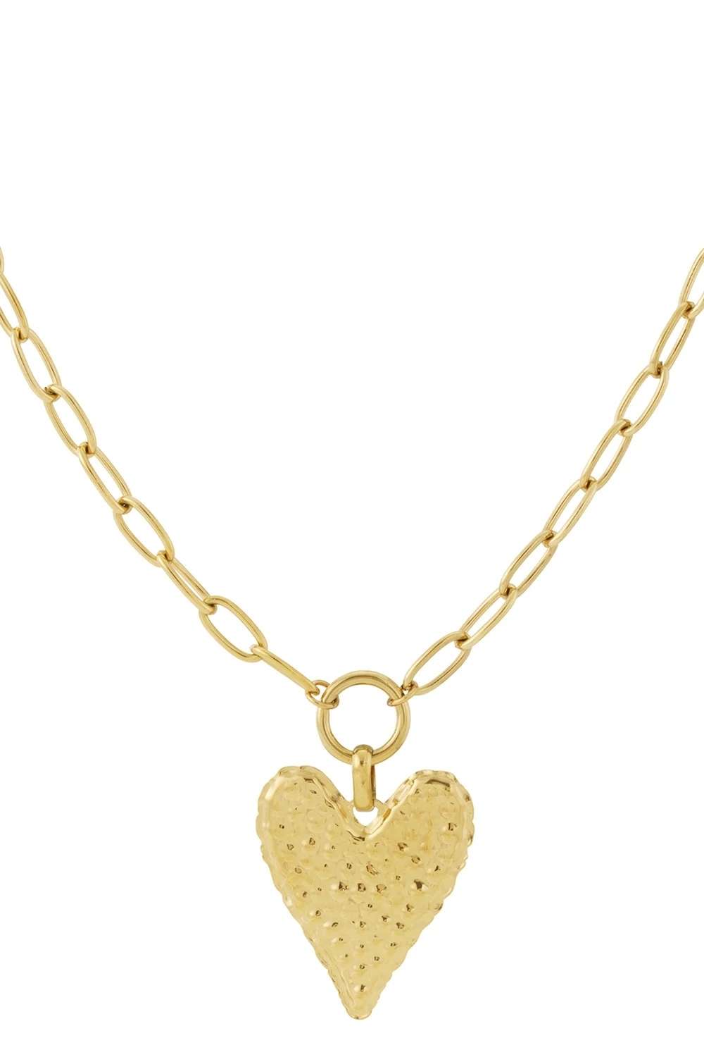 Big heart ketting | Goud