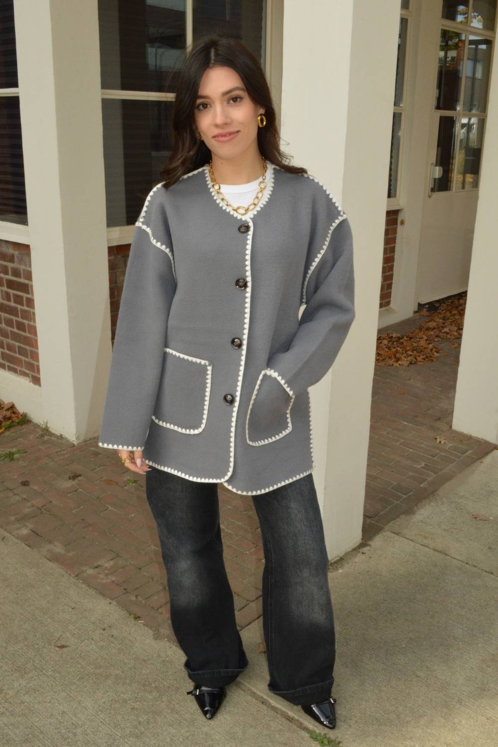 Cozy Contrast Jas | Grijs