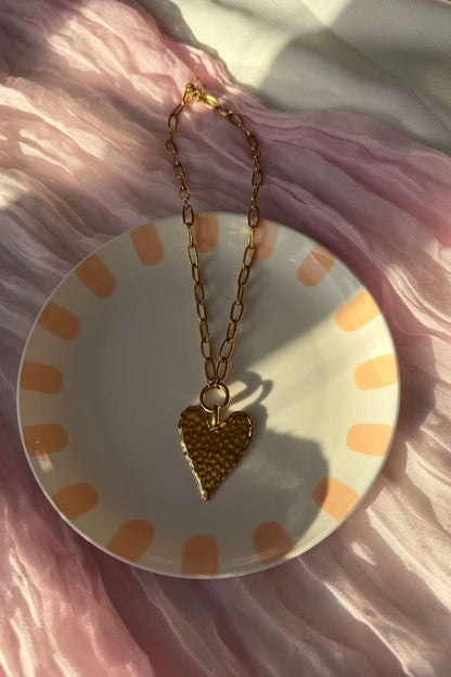 Big heart ketting | Goud