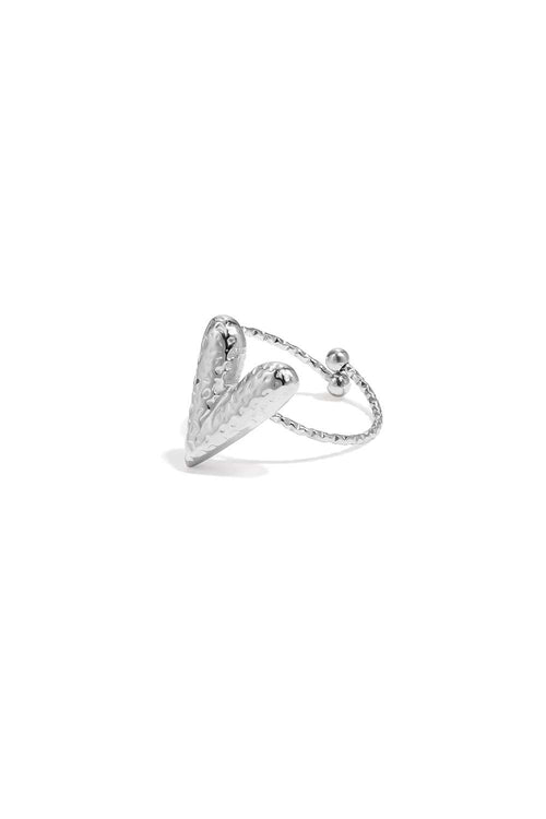 Textured heart ring