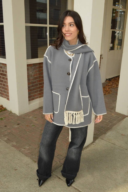 Cozy Contrast Jas | Grijs