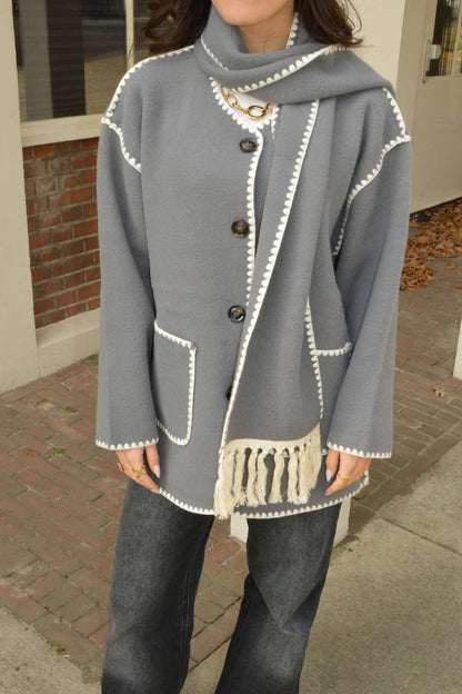 Cozy Contrast Jas | Grijs