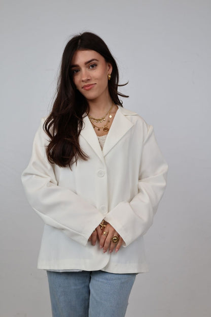 Blazer met split | Wit