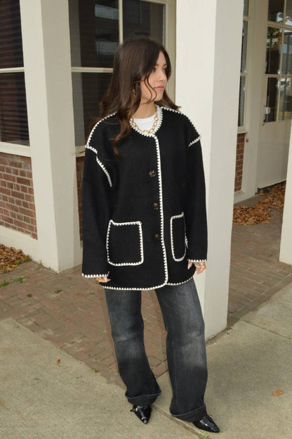 Cozy Contrast jas | Zwart