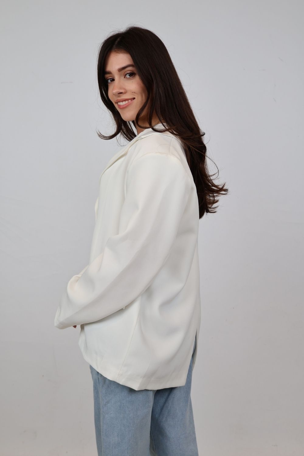 Blazer met split | Wit
