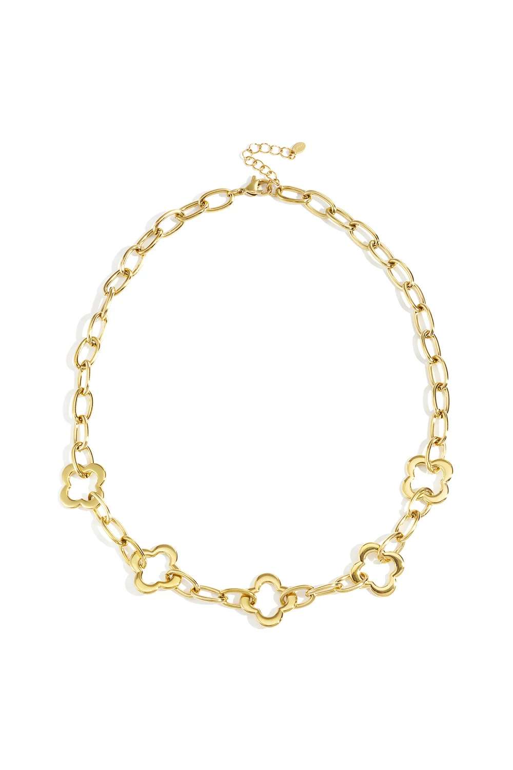 Floral link chain ketting | Goud