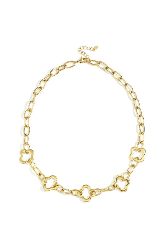 Floral link chain ketting | Goud