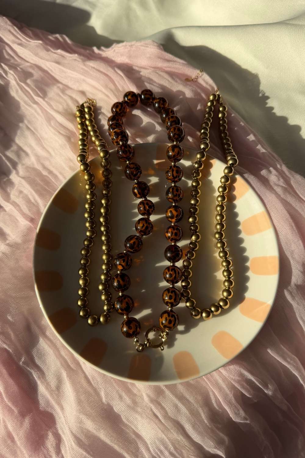 Statement beads ketting | Goud