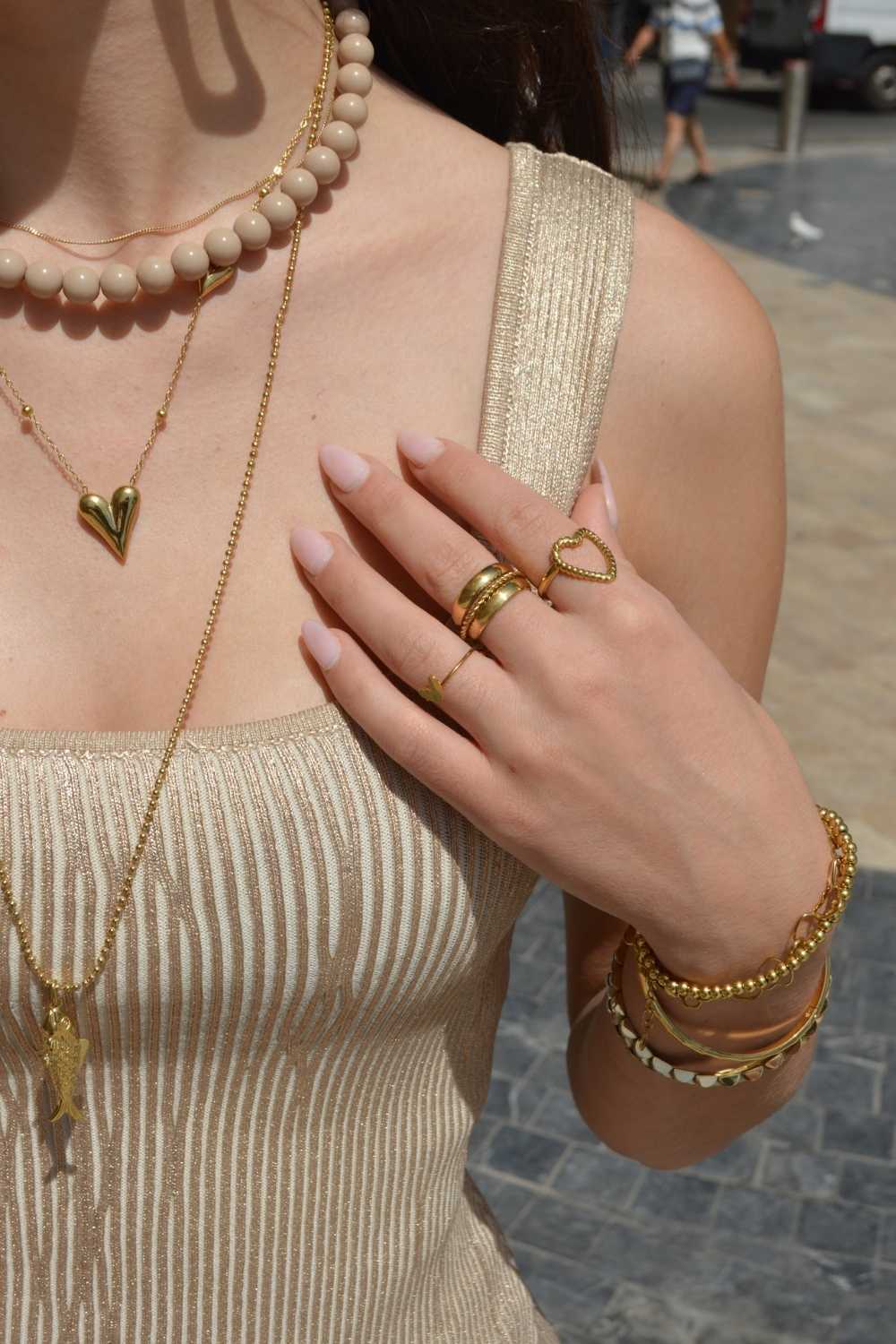 Ring met open hartje | Goud