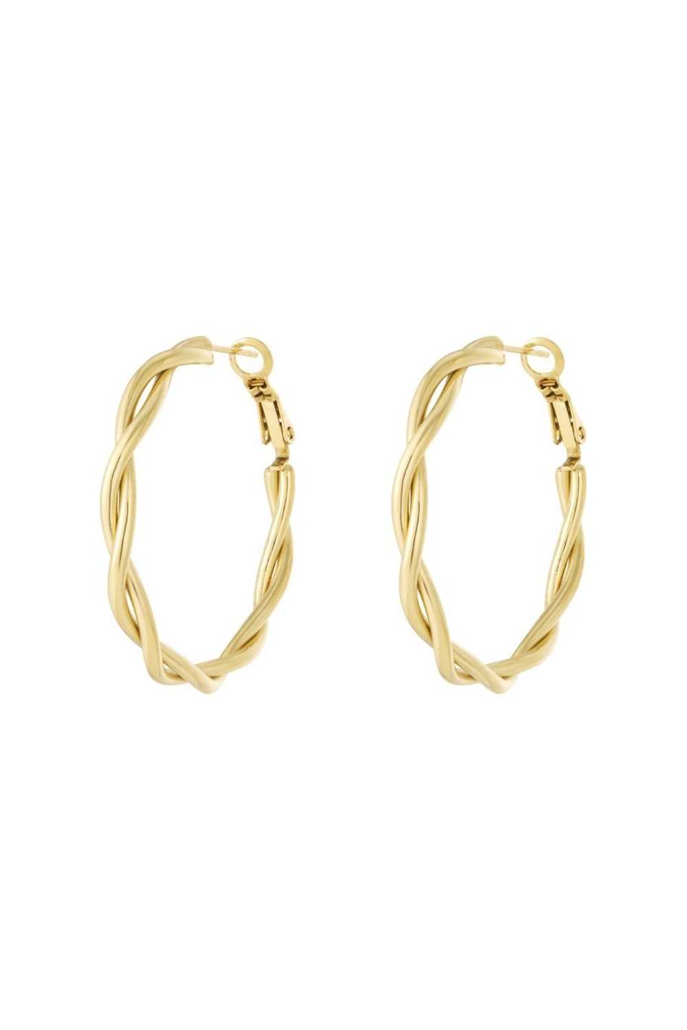 Gevlochten hoops oorbellen | Goud