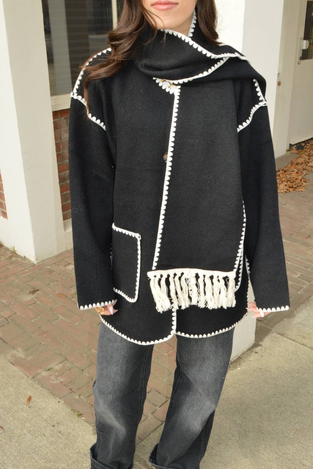 Cozy Contrast jas | Zwart