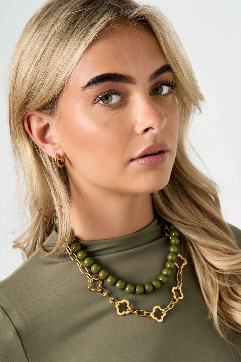 Floral link chain ketting | Goud