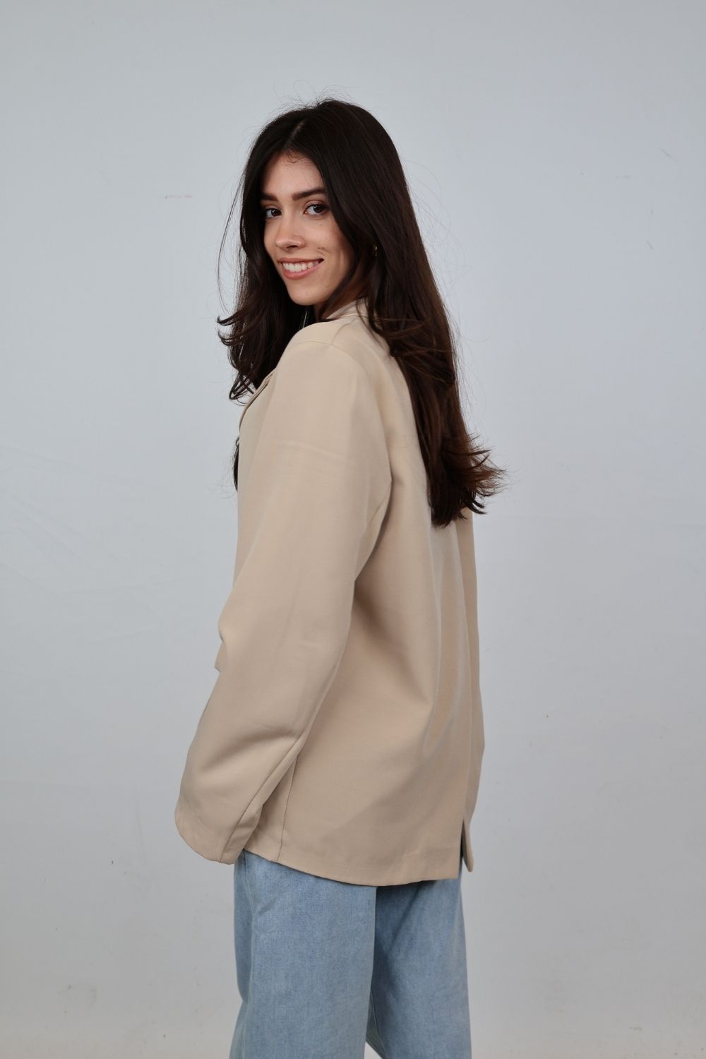 Blazer met split | Beige