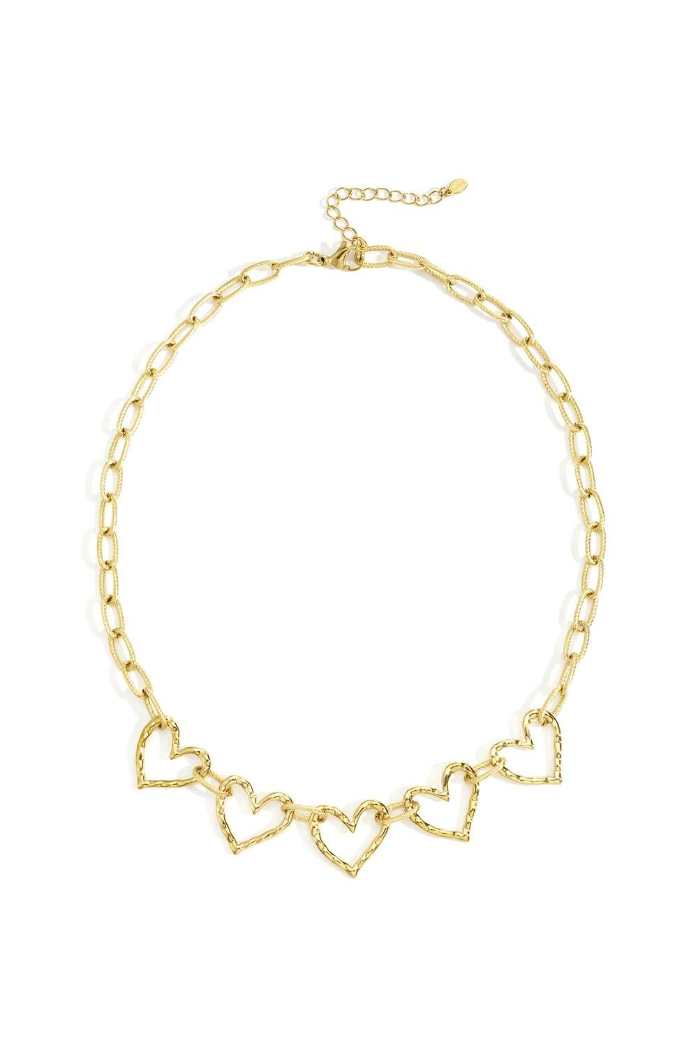 Open heart chain ketting | Goud
