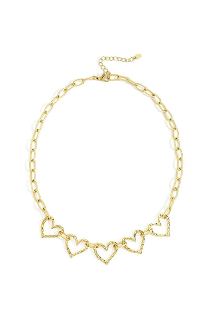 Open heart chain ketting | Goud