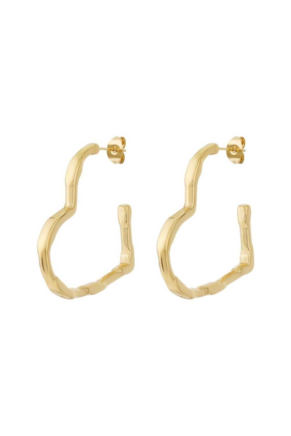 Hartjes hoops oorbellen | Goud